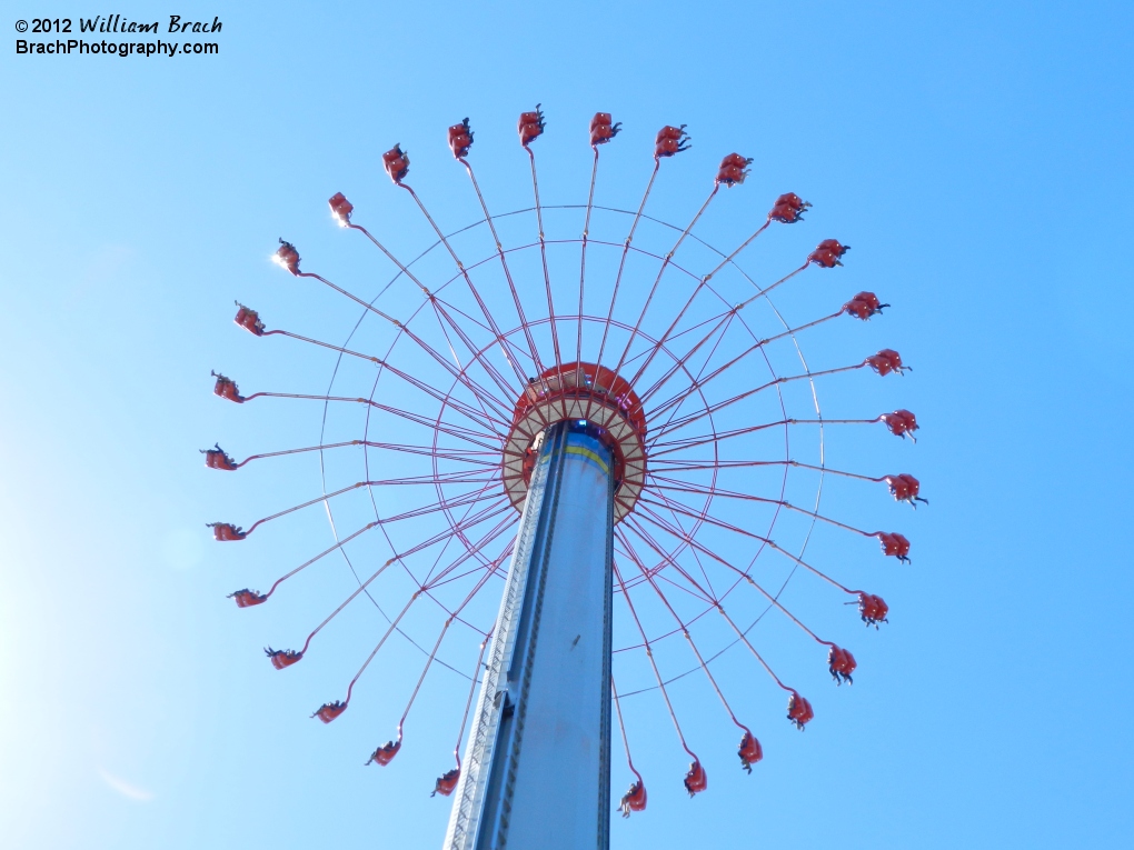 WindSeeker running up in the air.