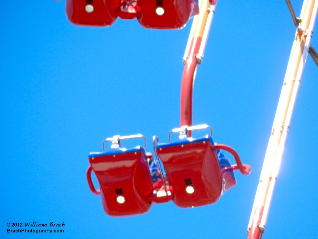 Empty WindSeeker seats.