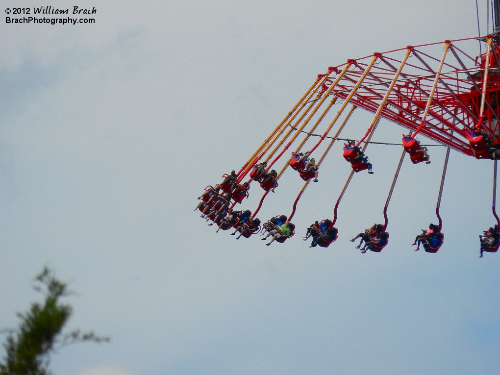 Riders nejoying their spin on WindSeeker.