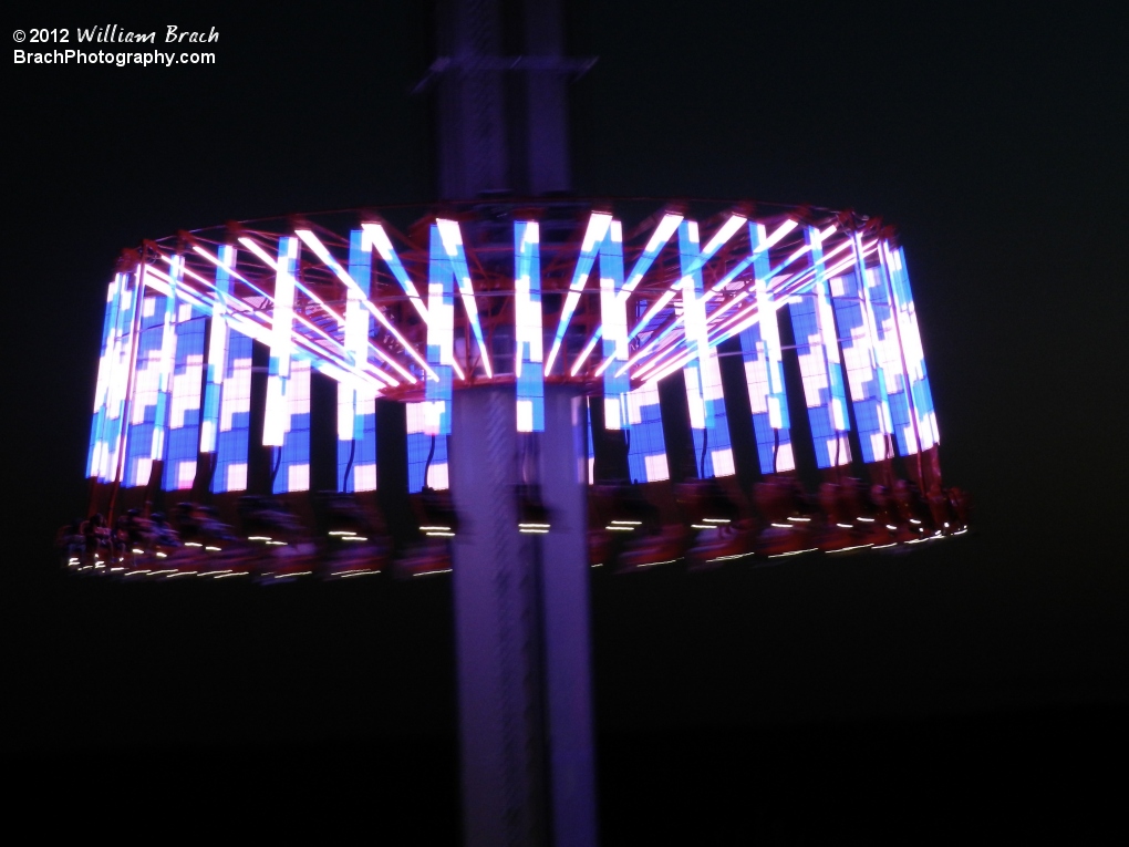 Blue and White lights at night.