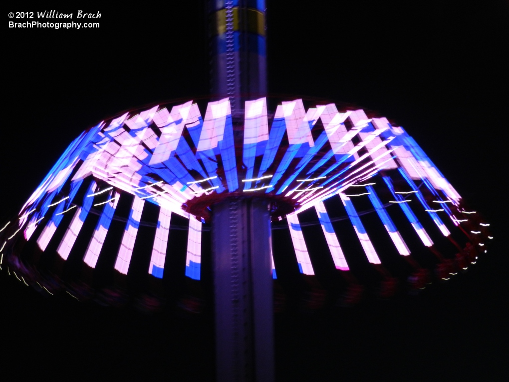 Blue and White lights at night.