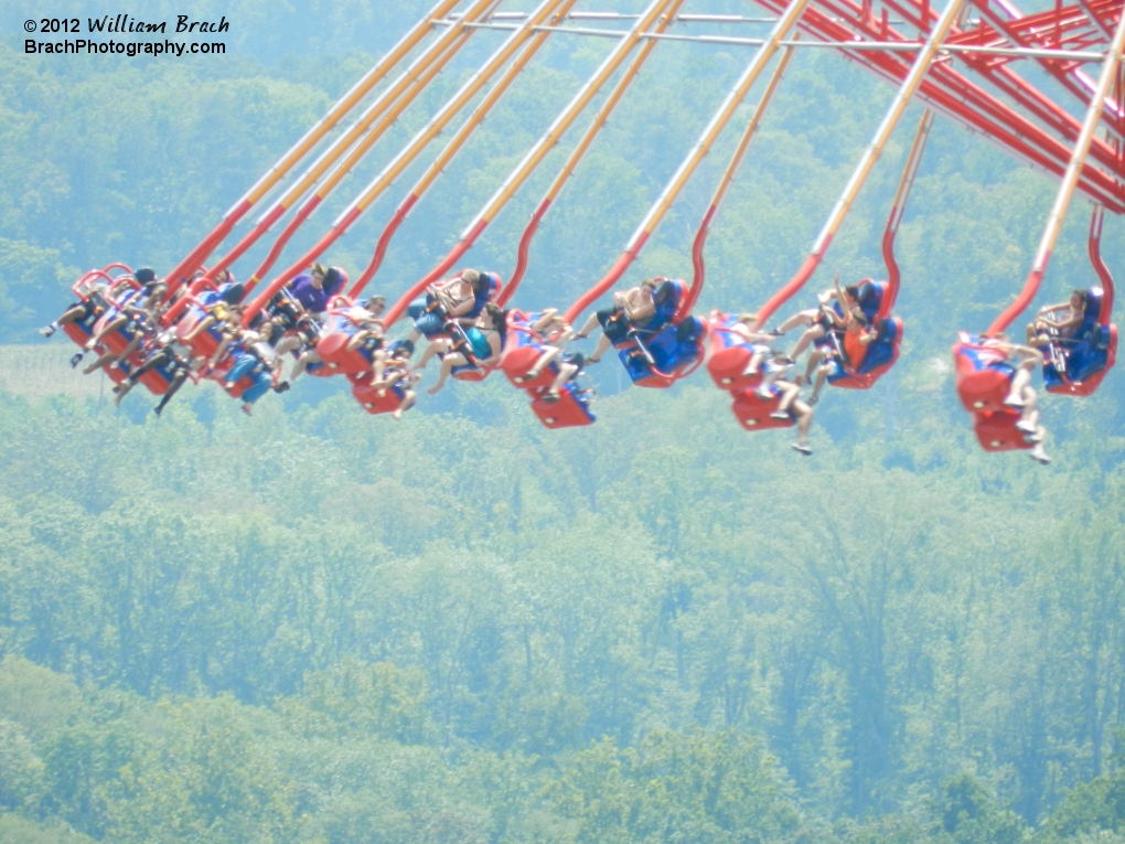 Riding high in the sky on WindSeeker!