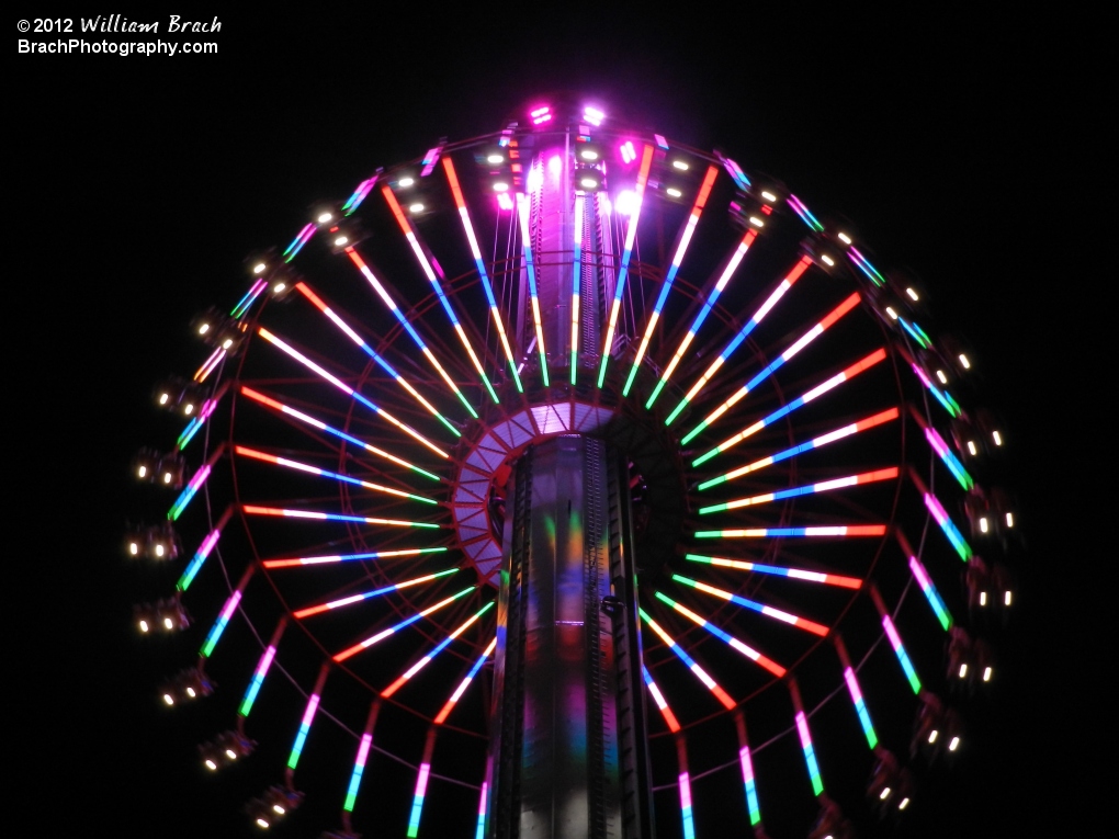 Lovely LED lights on WindSeeker at night!