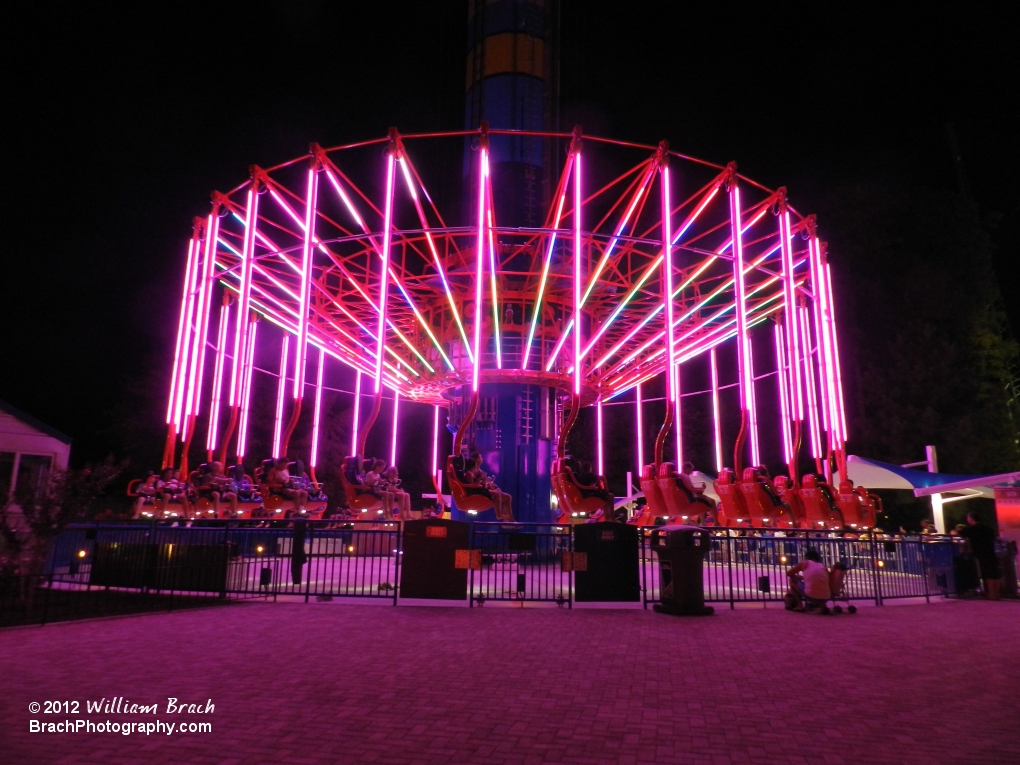 WindSeeker at night.