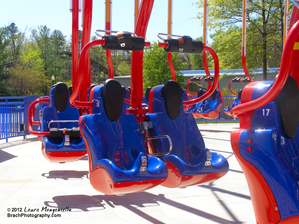 Detailed view of the WindSeeker seats.