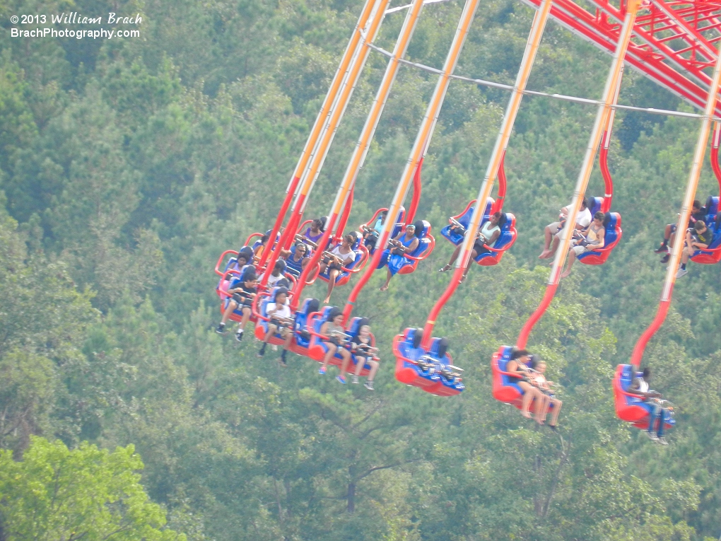 Guests enjoying their ride on WindSeeker.