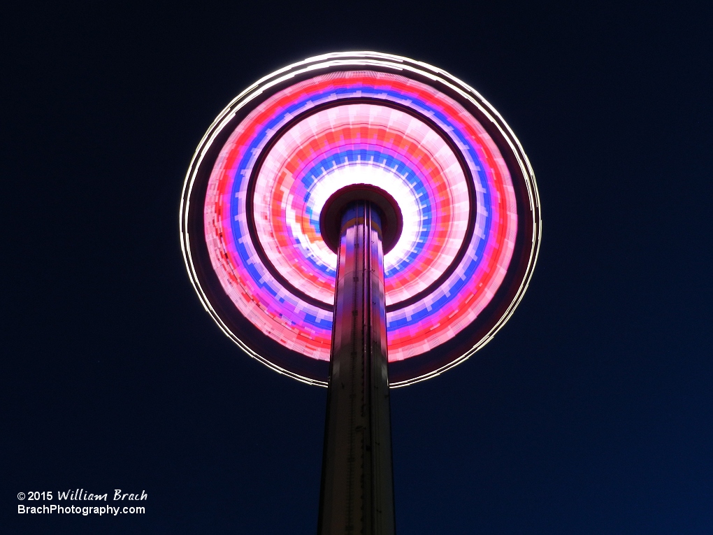 Very colorful lights on WindSeeker!