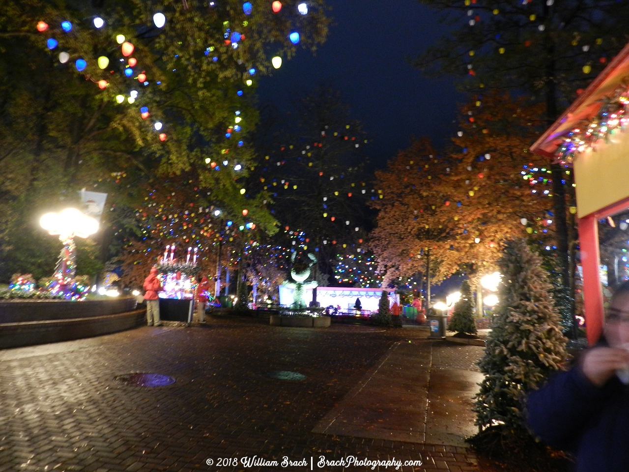 Planet Snoopy area of the park all decorated for the first ever WinterFest at Kings Dominion!