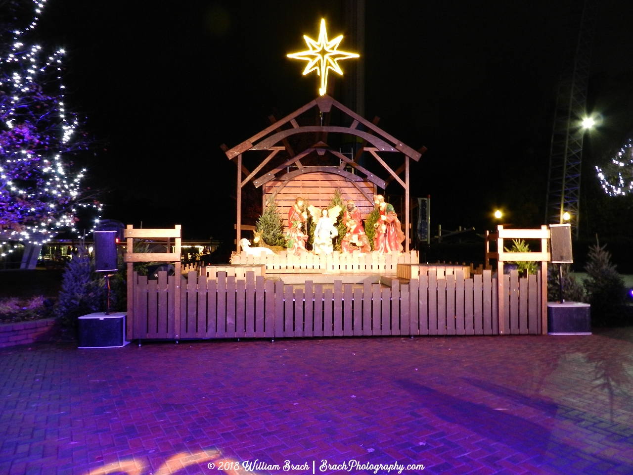 Nativity scene at the far end of Candy Apple Grove.