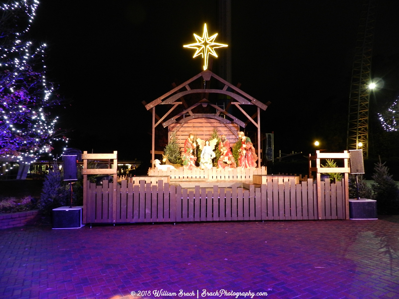 Nativity scene at the far end of Candy Apple Grove.