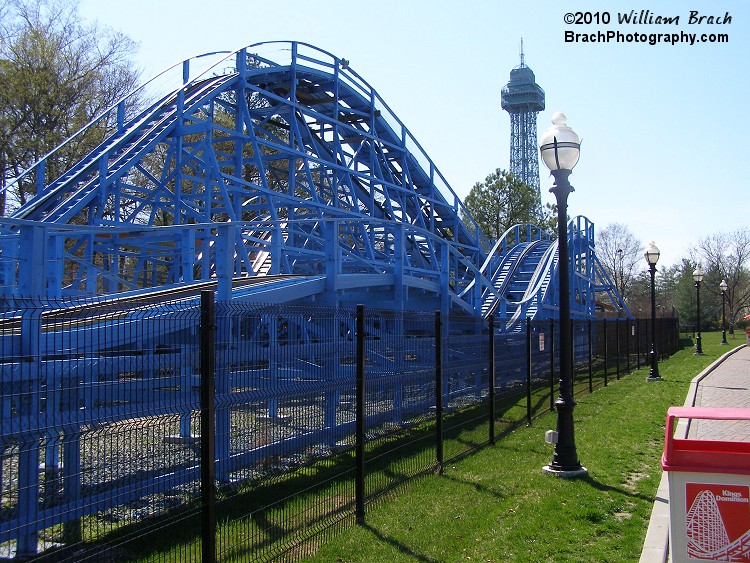 Ghoster Coaster's lift hill and bunny hills seen here.