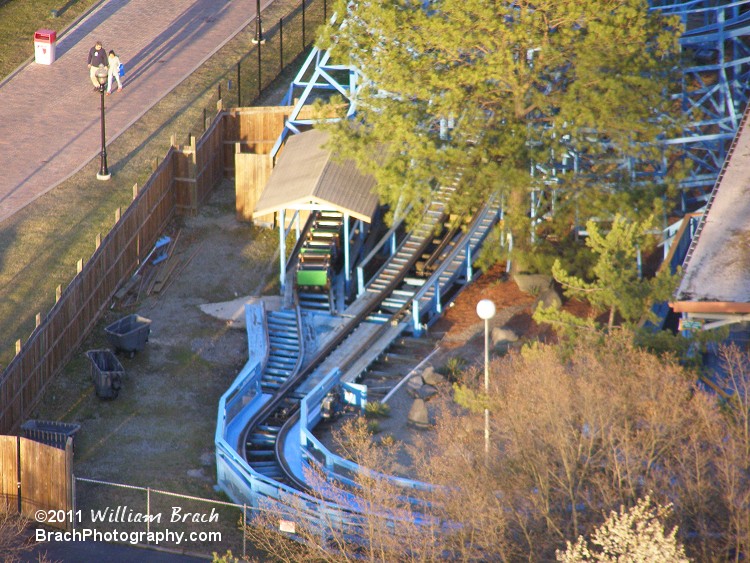 Second train in storage.  Seen from the Eiffel Tower.