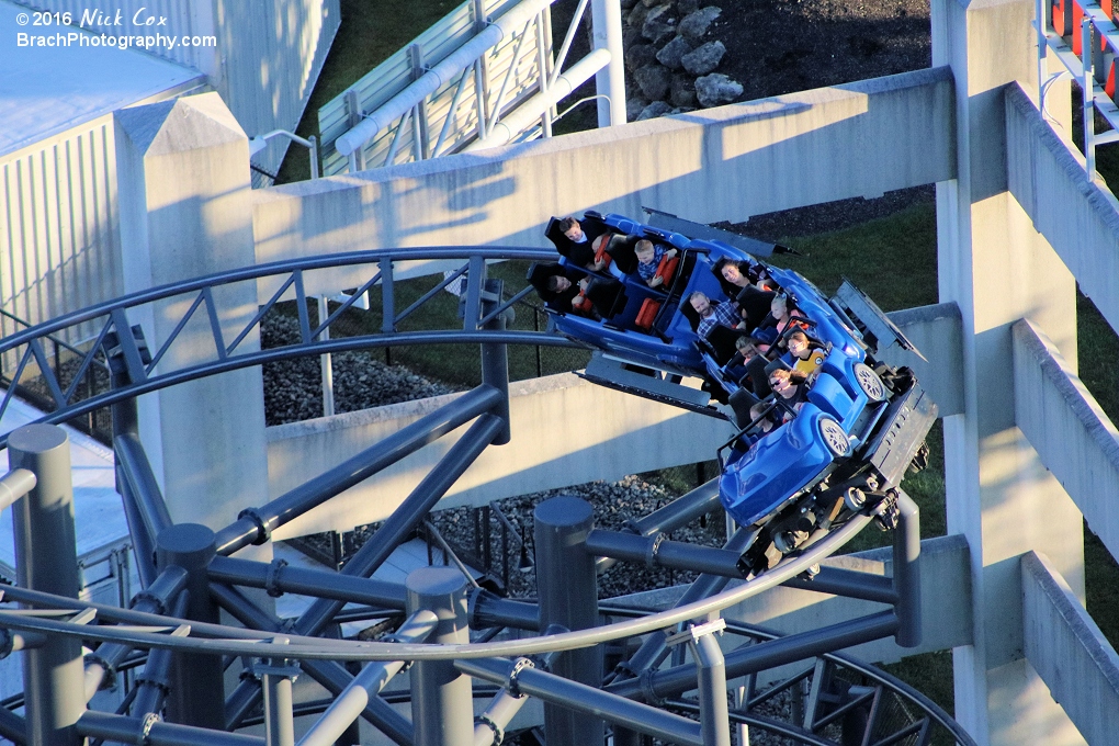 Riders finishign the three helixes.