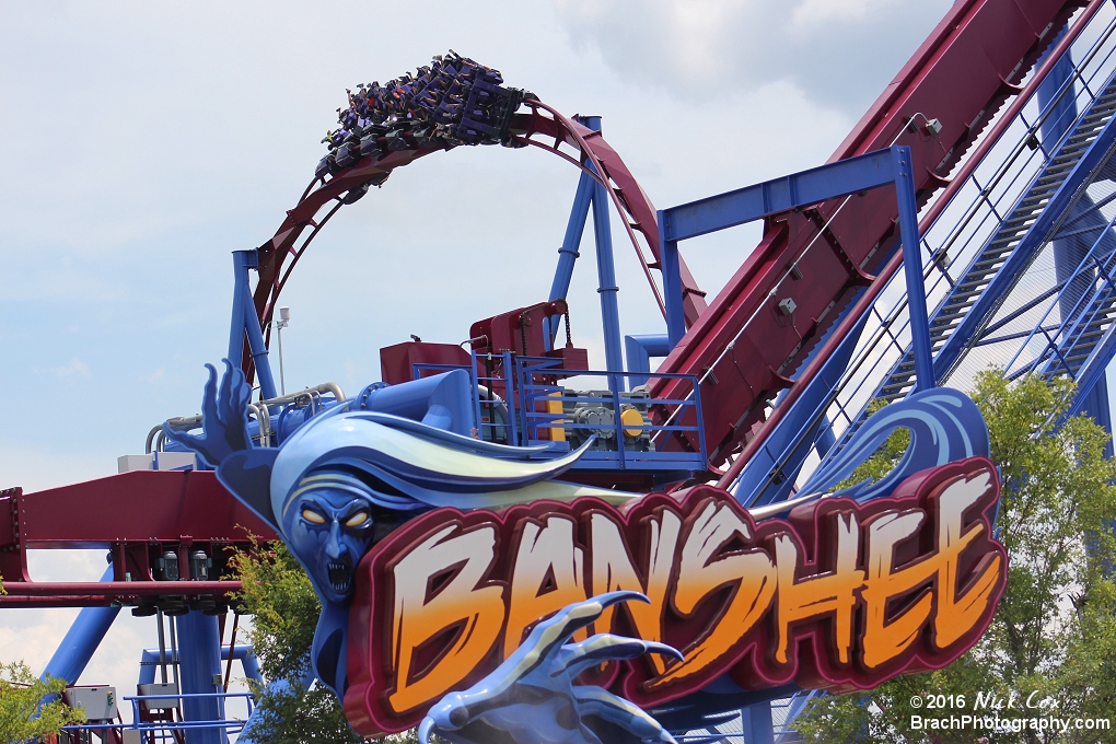 The train in the Zero-G rill with the logo in the foreground.