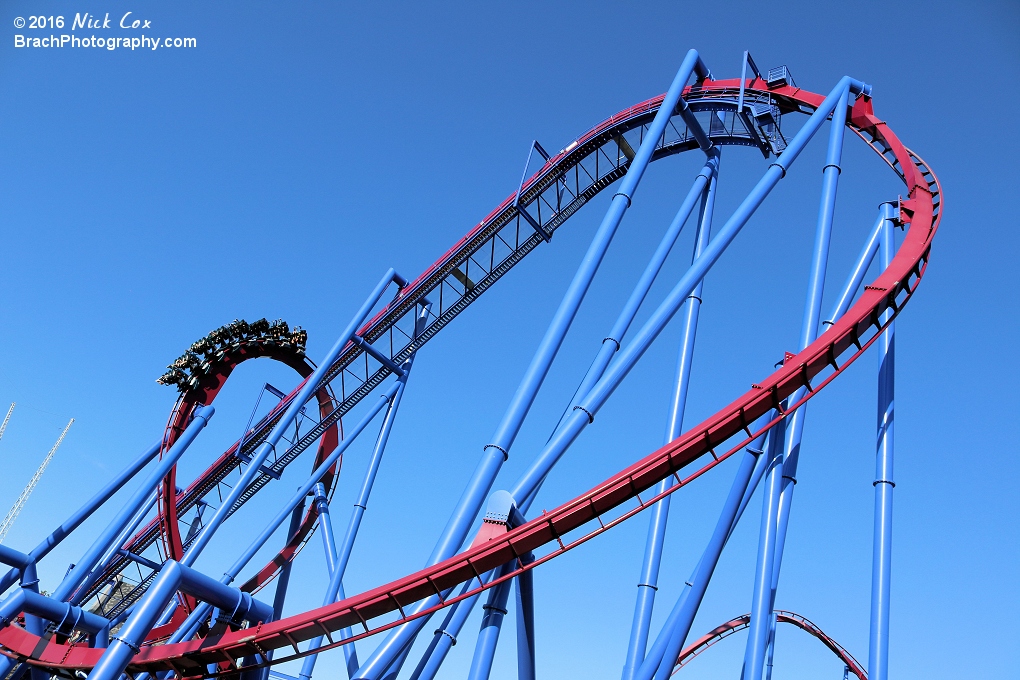 The large drop and the vertical loop.