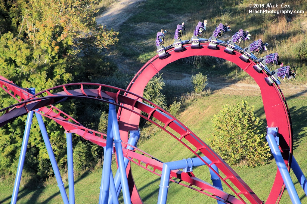 The train in the second vertical loop.