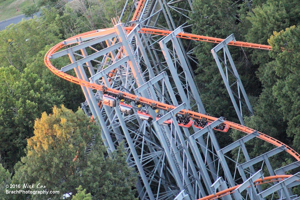 The train heading down the second drop.