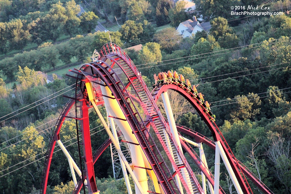 A shot of the lift hill and first hill.