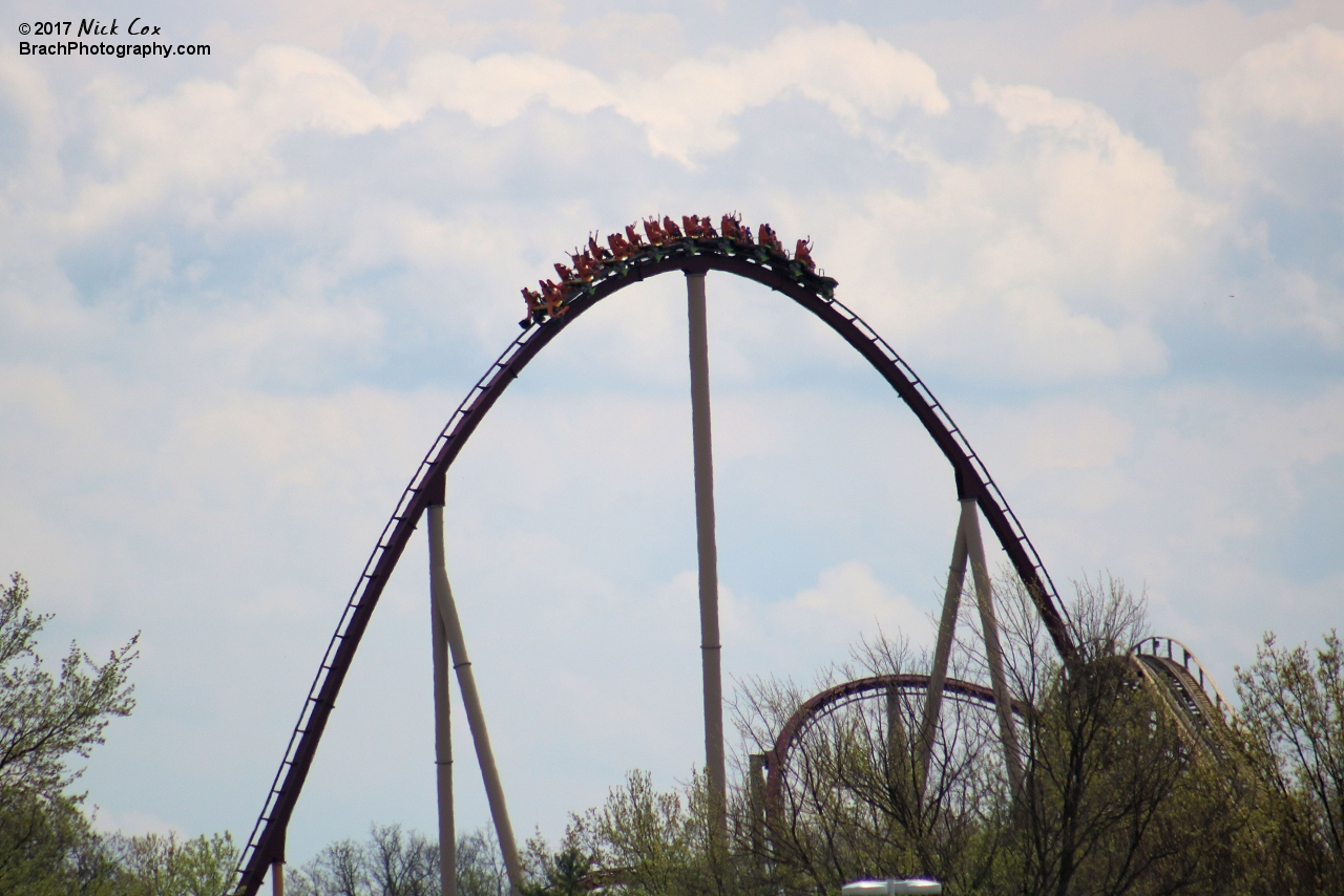 The view from the parking lot of the first airtime hill.