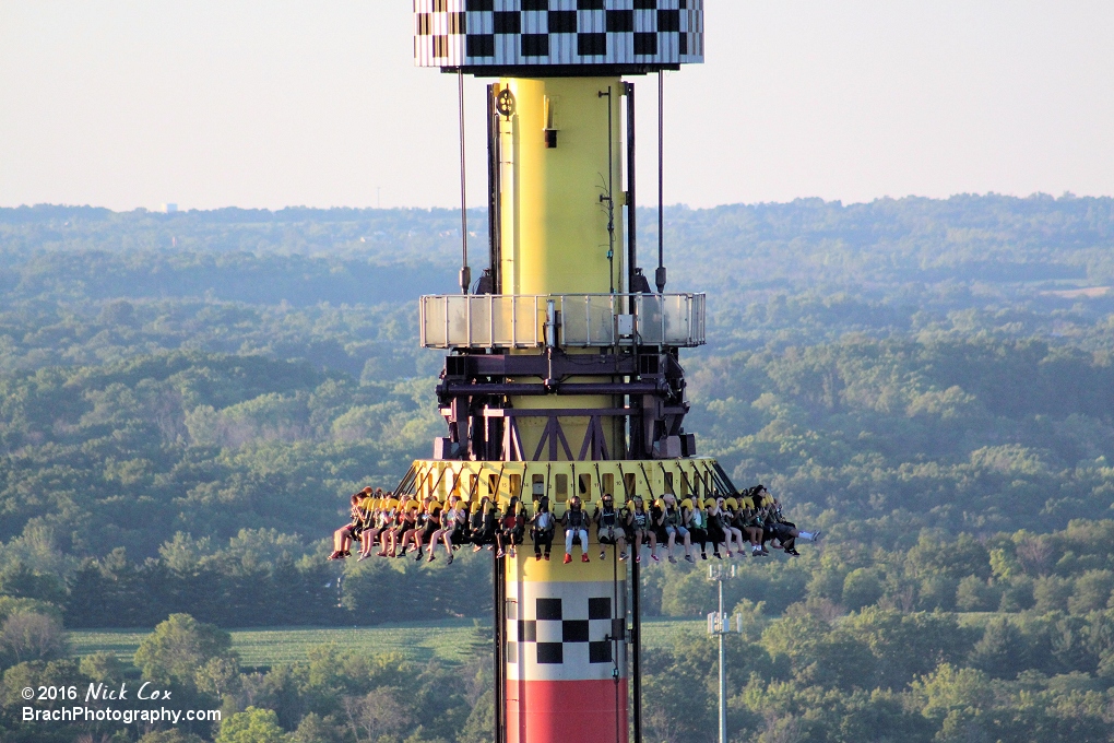 The ride at the top of the tower.