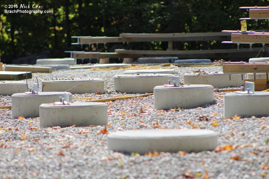 Footers for the new Mystic Timbers roller coaster.