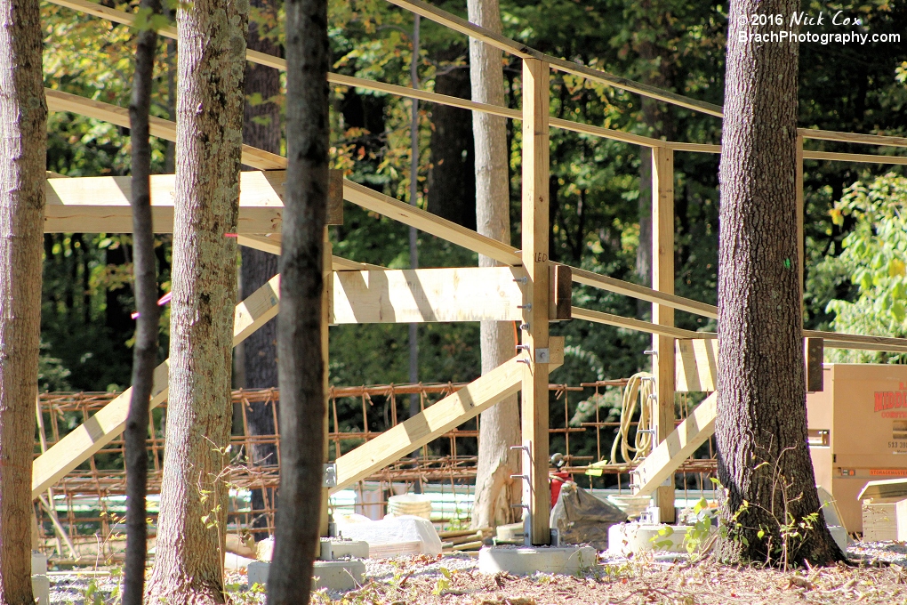 The structure for the new Mystic Timbers roller coaster.