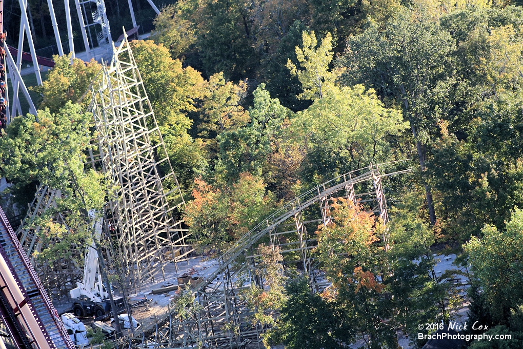 A view of Mystic Timbers from the Eiffel Tower.