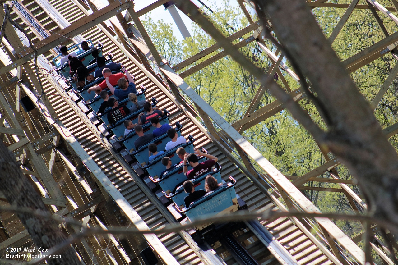 The train on the lift.