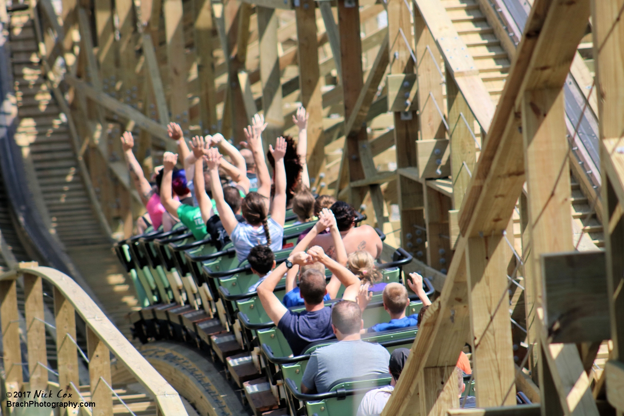 The train humping over a little airtime hump.