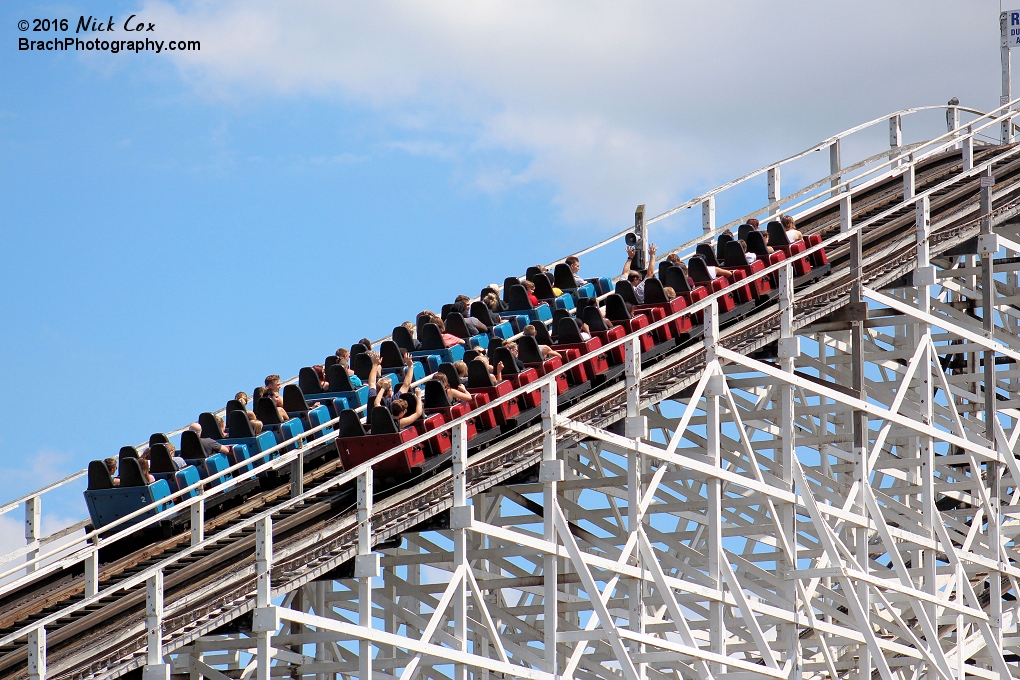 The twins on the lift hill.