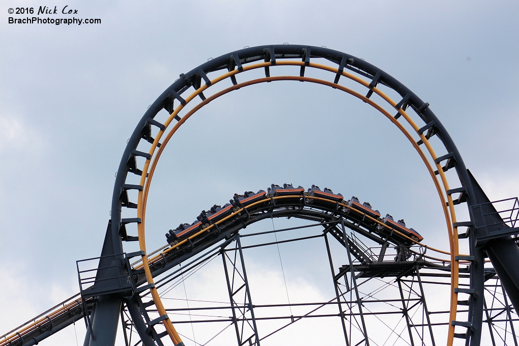 The top of the lift through the first loop.