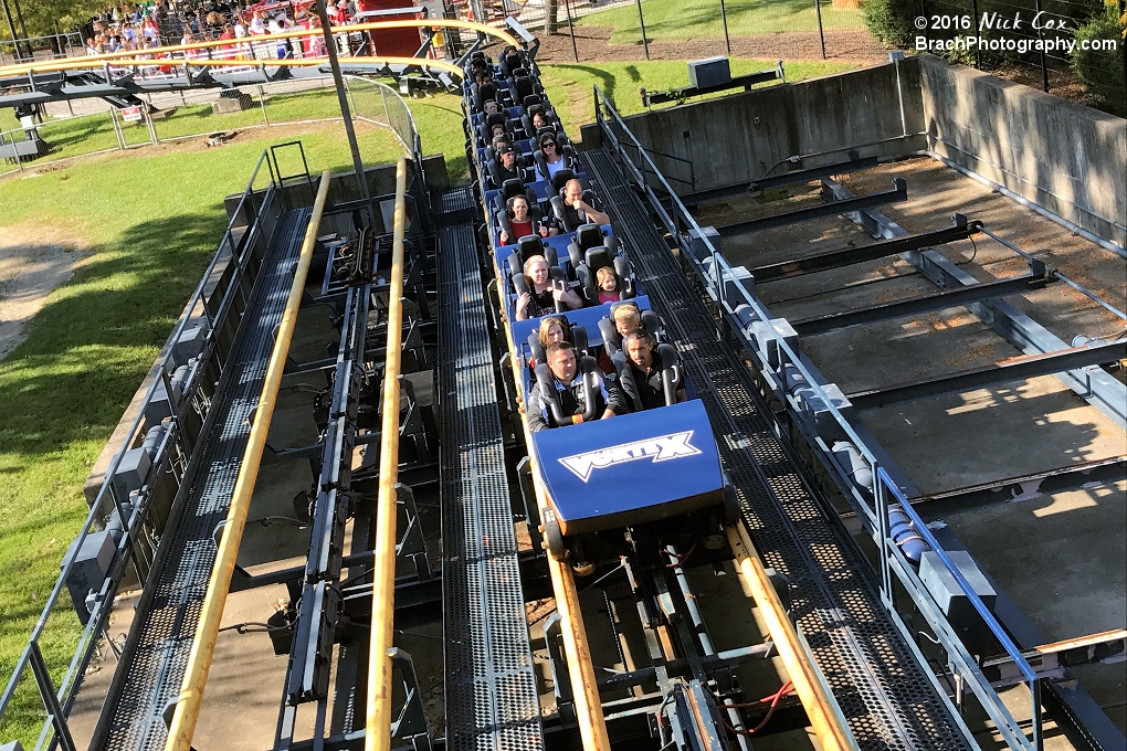 Vortex sitting on its brake run from above.