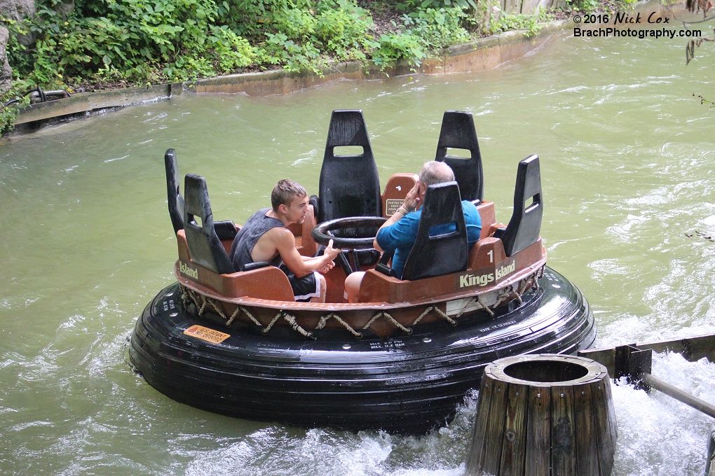 The ride's boat out in its course.