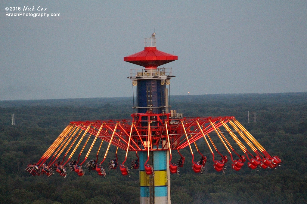 WindSeeker at night.