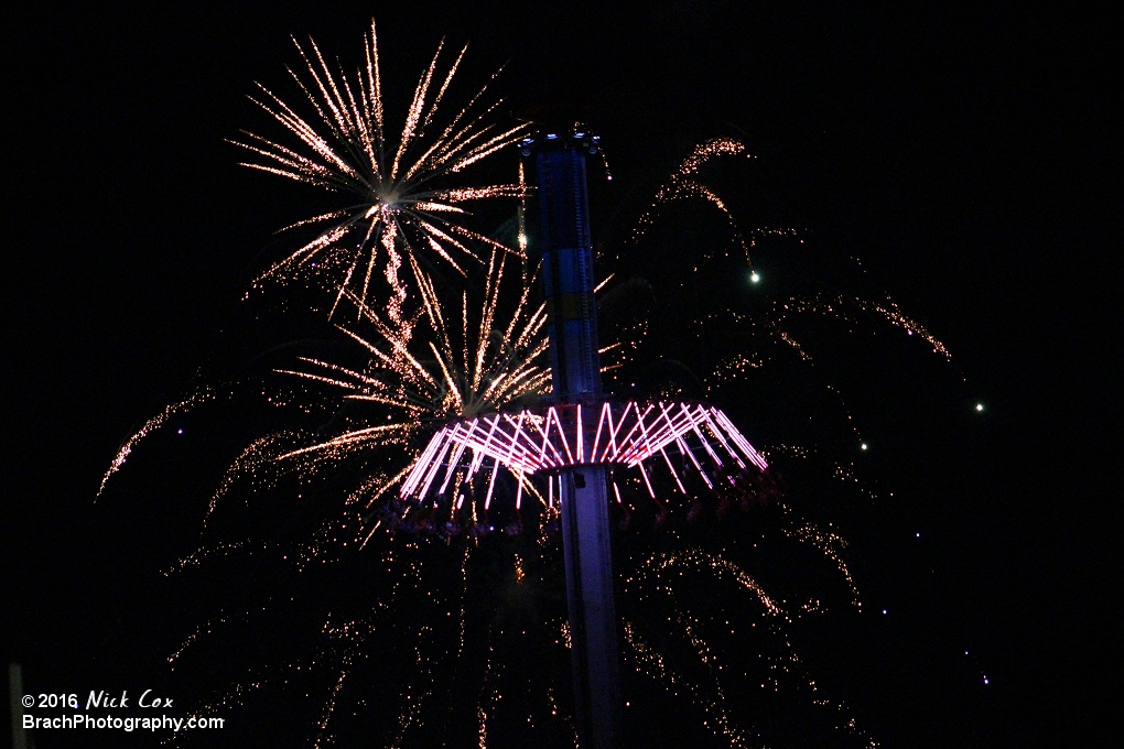 WindSeeker during the fireworks.