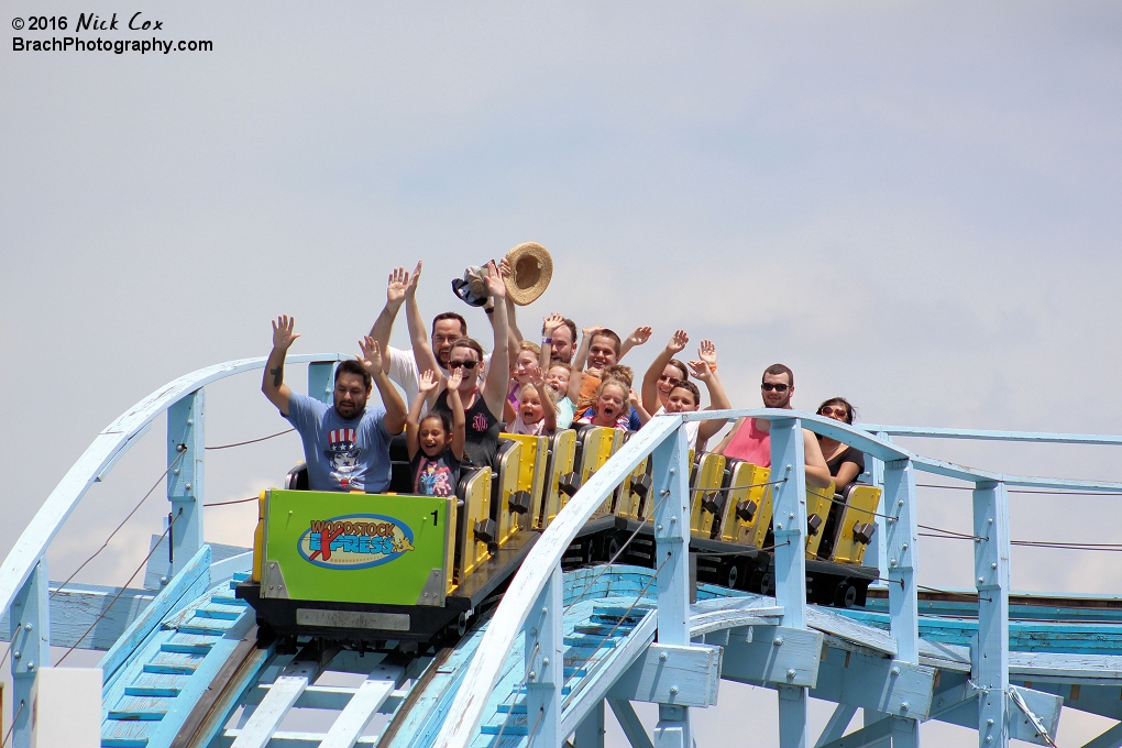 The train about to make its second drop.