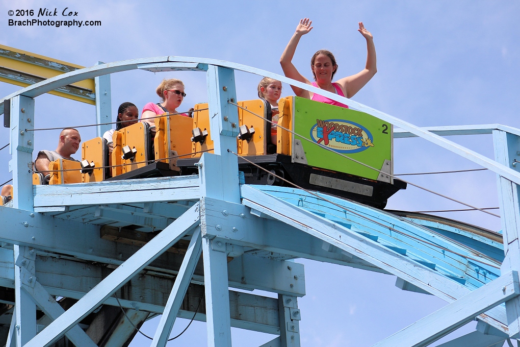 The train about to make its first drop.