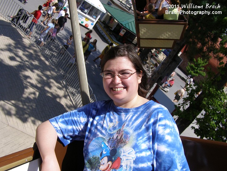 Laura enjoying the ride on Balloon Race.