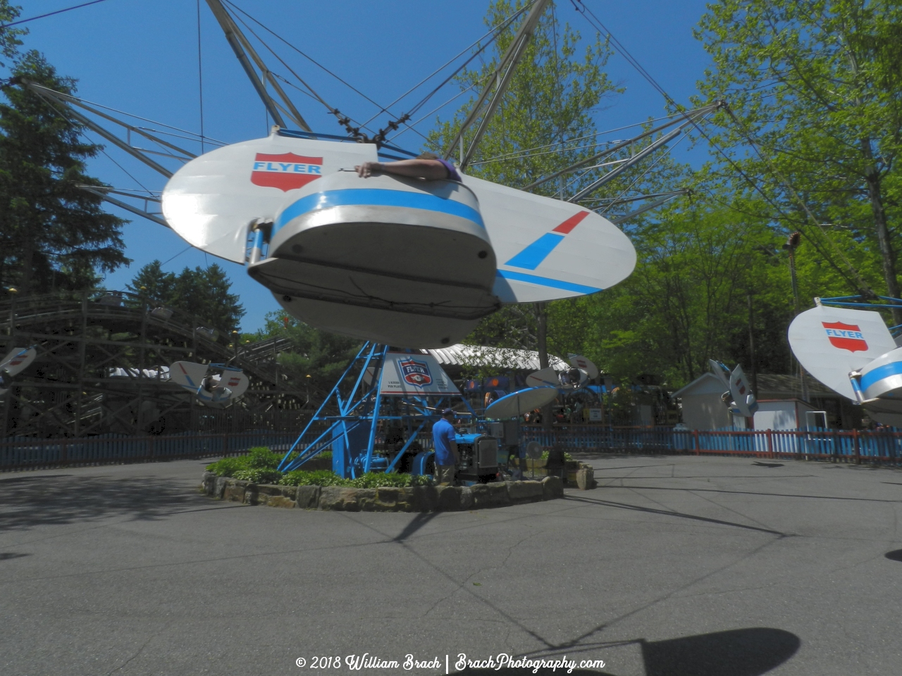 Classic ride found at Knoebels.  This ride goes in a clockwise rotation, unlike most flyers that go counter clockwise.