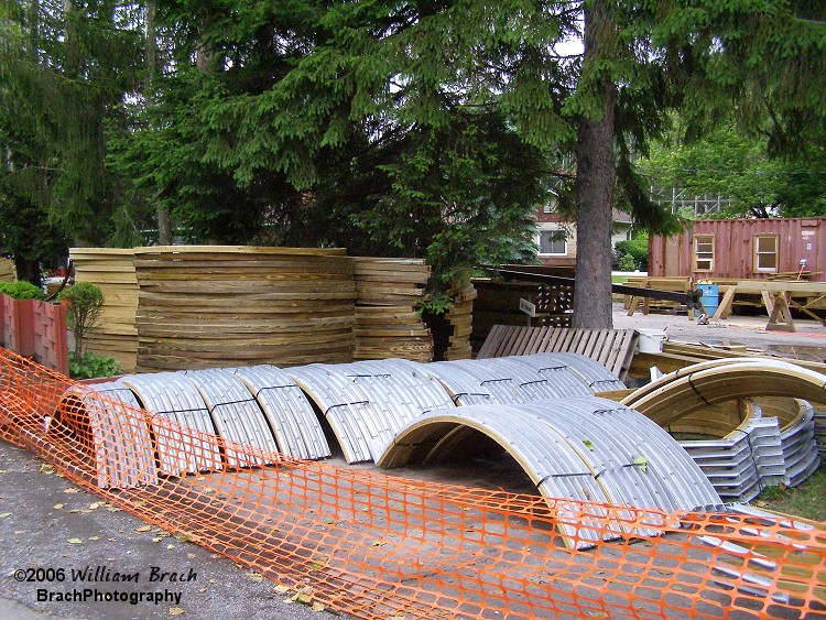 Parts for the ride sit and await installation.