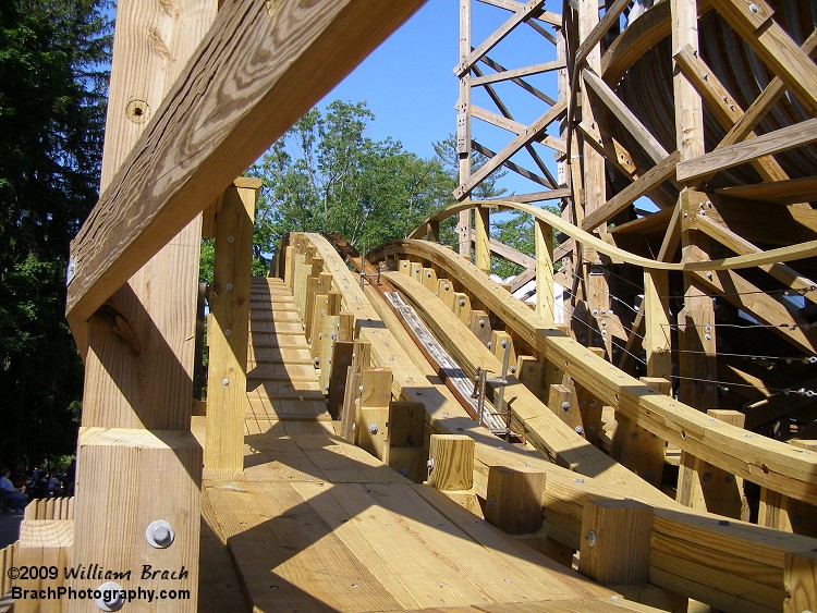 Lift hill awaiting the chain to be installed.