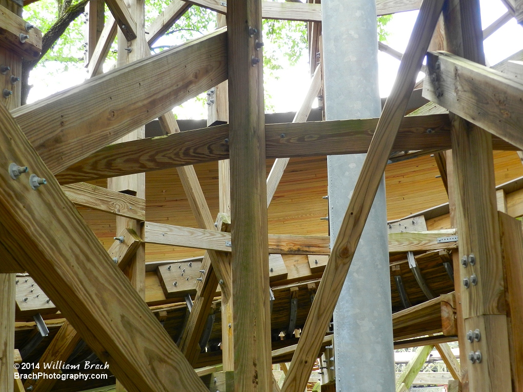 Wooden Bobsled coaster.  There is no real "track" except for the brakes and station and lift hills.  