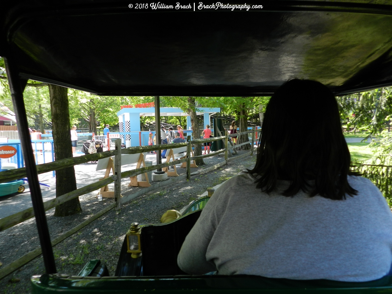 Taking a spin on Gasoline Alley with Laura at the wheel.