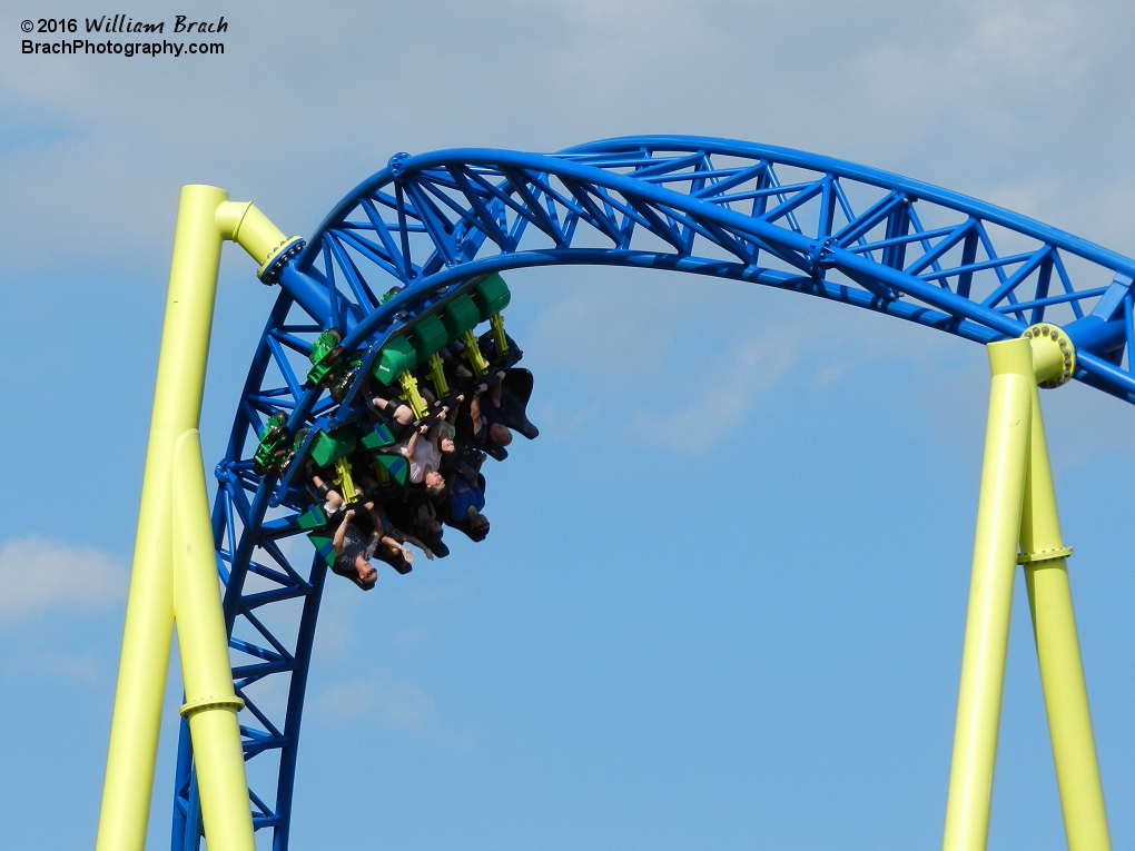 Impulse train going upside down on the coaster.