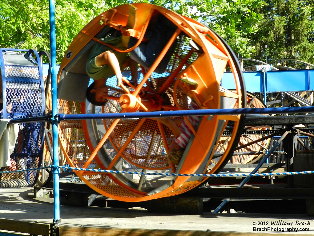 Orange Looper car spinning while turning.