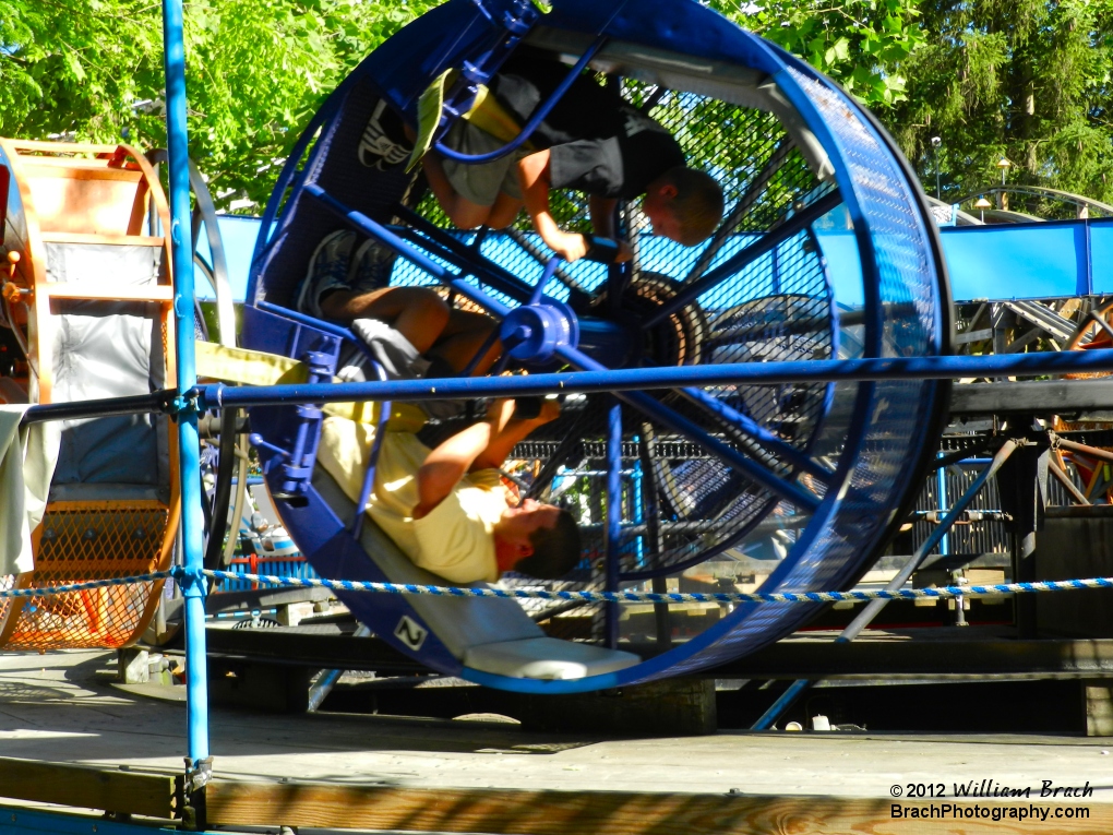 Blue Looper car spinning while turning.