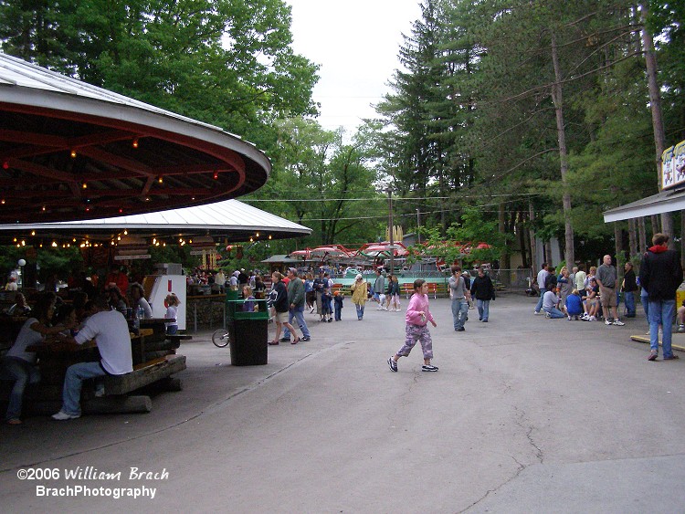 Knoebels Midways - Note the tall trees!  I love the rustic feeling of those tall trees.