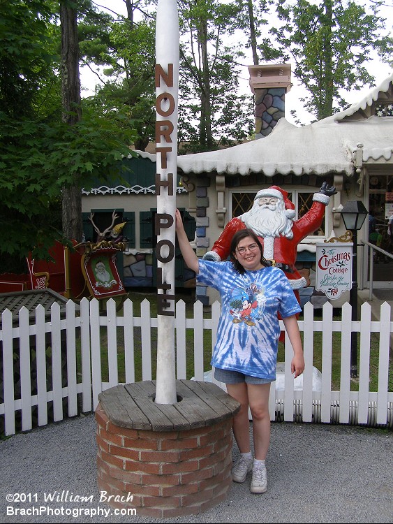 Laura's at the North Pole at Knoebels!