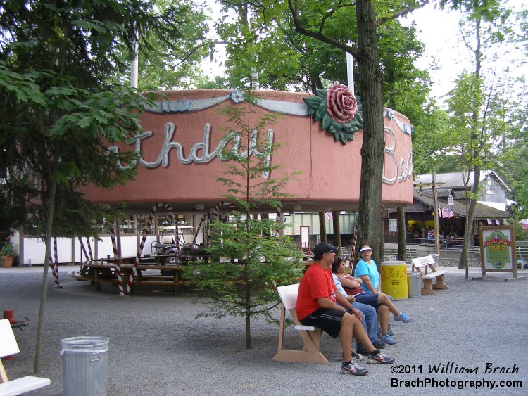 Birthday Cake dining pavilion.  This has been a fixture at Knoebels since the park opened.