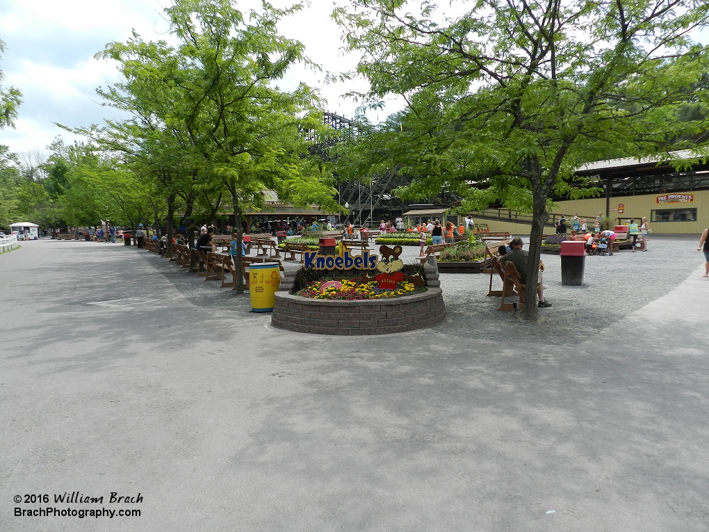 Looking at the plaza area of Phoenix, they installed a nice new planter with Kozmo and the Knoebels sign over the winter.